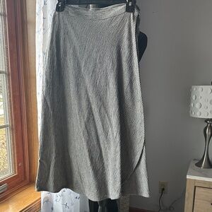 Matty M Asymmetrical Black and White Wrap Skirt